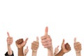 Multi-ethnic hands thump up Royalty Free Stock Photo