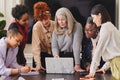 Multi ethnic mixed age range women in creative business meeting Royalty Free Stock Photo