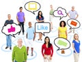Multi-Ethnic People With Speech Bubbles Royalty Free Stock Photo