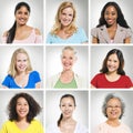 Multi-Ethnics People s Face in a Row Royalty Free Stock Photo