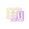 Multi-factor authentication gradient linear vector icon Royalty Free Stock Photo
