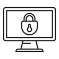 Multi-factor authentication icon, outline style Royalty Free Stock Photo