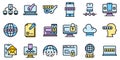 Multi-factor authentication icons set vector flat