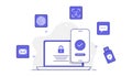 Multi-Factor Authentication Illustration. MFA illustration. Vector Editable