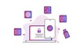 Multi-Factor Authentication Illustration. MFA illustration. Vector Editable