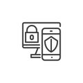 Multi-factor authentication line icon Royalty Free Stock Photo