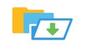 Multi-File Download from Open Folder Interface Icon, vector design Generative AI Royalty Free Stock Photo