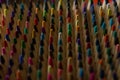 Multi Flat ends of color pencils background, Back to school, education concept.group of colored pencils close up picture Royalty Free Stock Photo