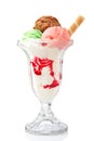 Multi flavor ice cream glass