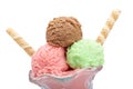 Multi flavor ice cream glass Royalty Free Stock Photo