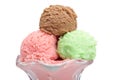 Multi flavor ice cream glass