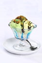 Multi flavor ice cream glass