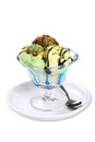 Multi flavor ice cream glass