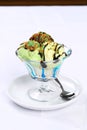 Multi flavor ice cream glass