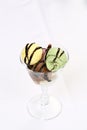 Multi flavor ice cream glass