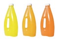 Multi fruit juice transparent plastic bottle isolated on white background