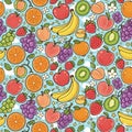 multi fruits repeated pattern HD wallpaper Royalty Free Stock Photo