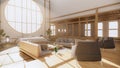 Multi function room ideas, japanese room interior design.3D rendering