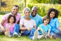 Multi Generation African American Family Sitting In Garden Royalty Free Stock Photo