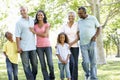 Multi Generation African American Family Walking In Park Royalty Free Stock Photo