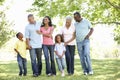 Multi Generation African American Family Walking In Park Royalty Free Stock Photo