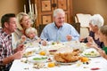 Multi Generation Family Celebrating Thanksgiving Royalty Free Stock Photo