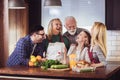 Multi Generation Family Cooking Meal At Home Royalty Free Stock Photo
