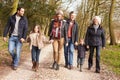 Multi Generation Family On Countryside Walk Royalty Free Stock Photo