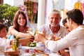 Multi Generation Family Eating Meal At Outdoor Restaurant Royalty Free Stock Photo