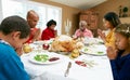 Multi Generation Family having Christmas Meal