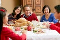 Multi Generation Family having Christmas Meal Royalty Free Stock Photo