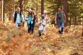 Multi generation family hiking in a forest, California, USA Royalty Free Stock Photo