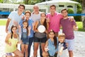 Multi Generation Family Playing Volleyball In Garden Royalty Free Stock Photo