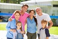 Multi Generation Family Playing Volleyball In Garden Royalty Free Stock Photo