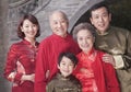 Multi-generation Family portrait by traditional Chinese building Royalty Free Stock Photo