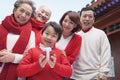 Multi-generation Family in Traditional Chinese Courtyard Royalty Free Stock Photo