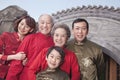 Multi-generation Family in Traditional Chinese Courtyard Royalty Free Stock Photo