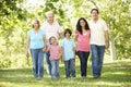 Multi Generation Hispanic Family Walking In Park Royalty Free Stock Photo