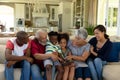 Multi-generation mixed race family at home Royalty Free Stock Photo