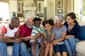 Multi-generation mixed race family at home Royalty Free Stock Photo