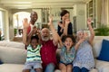 Multi-generation mixed race family at home Royalty Free Stock Photo