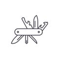 Multi knife line icon concept. Multi knife vector linear illustration, sign, symbol