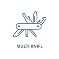 Multi knife vector line icon, linear concept, outline sign, symbol Royalty Free Stock Photo