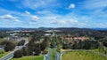 Multi lane Commonwealth avenue leading to Capital hill and parliament house Royalty Free Stock Photo