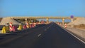 Multi-lane highway construction Royalty Free Stock Photo