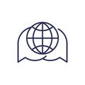 multi language translator line icon