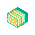 multi layered circuit design isometric icon vector illustration Royalty Free Stock Photo