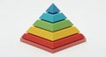 A multi-layered pyramid with five distinct tiers stacked on top of each other. Each tier Royalty Free Stock Photo