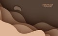 Multi layers brown color texture 3D papercut layers in gradient vector banner. Abstract paper cut art background design Royalty Free Stock Photo