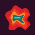 Multi layers color texture. 3D papercut layers in gradient vector banner Royalty Free Stock Photo